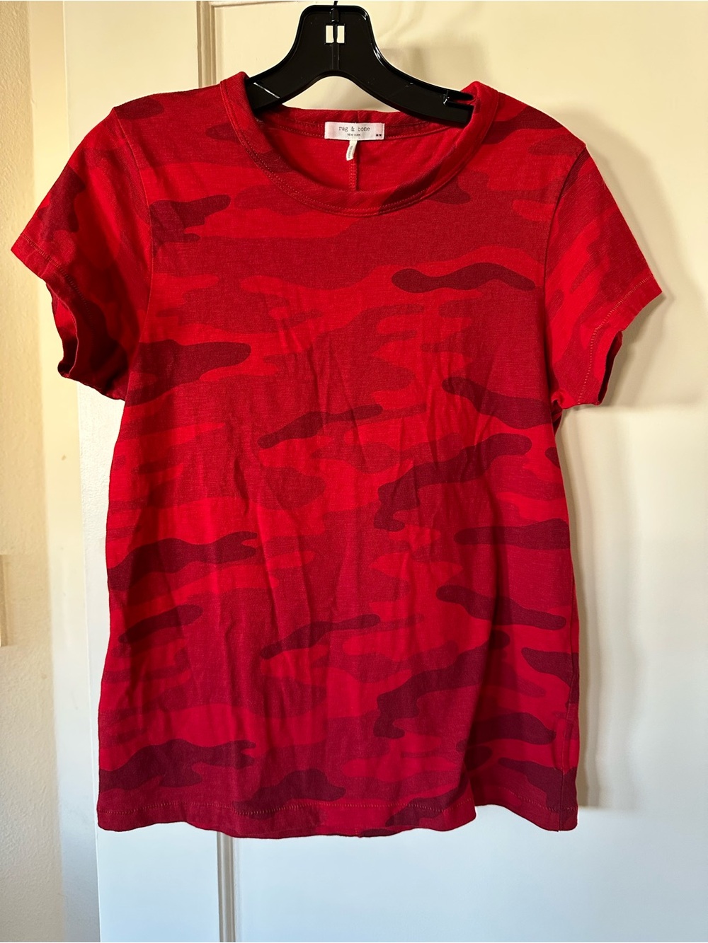 Rag & Bone Red Camo Short Sleeve Tee